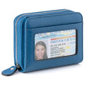 Small Wallet for Women, Genuine Leather RFID Blocking Credit Card Holder Slim Compact Coin Purse Women'S Wallets with ID Window 8 Card Slots
