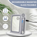 Magnifying Glass with Light, 5X 10X 45X Rechargeable Magnifier with 20 LED Light, 3 Modes Folding Lighted Magnifying Glass Handheld for Seniors