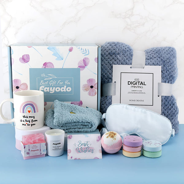 Get Well Soon Care Package Gifts for Women, 15 Pcs Birthday Mothers Day Baskets Gifts for Mom Wife Girlfriends, Sympathy Thinking of You Gift