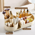 360Â° Rotating Vanity Makeup Organizer with Brush Holder, Large Spinning Cosmetic Storage for Skincare, Perfumes and Lotions