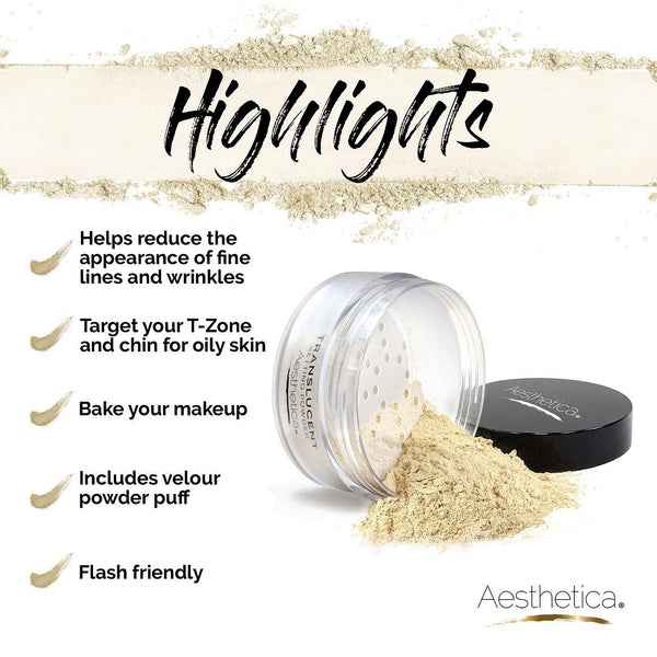 Aesthetica Translucent Setting Powder â Matte Finishing Makeup Loose Setting Powder â Flash Friendly Translucent Powder Foundation - Loose Face
