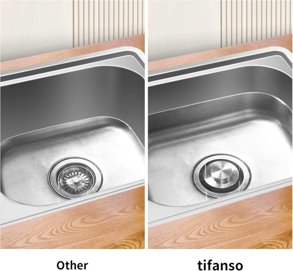 Tifanso Kitchen Sink Drain Stopper Cover, 2PCS Stainless Steel Garbage Disposal Stopper 3.34 Inch Drain Plug, Fits Standard Kitchen Sink Size of