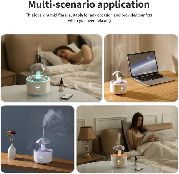 Humidifiers for Bedroom,Aromatherapy Essential Oils Diffuser,Quiet Ultrasonic Clouds and Cool Mist Humidifier, 7 Colors Breathing LED
