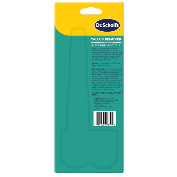 Dr. Scholl'S Callus Remover Electronic Foot File, Electric Hard Skin Removal for Feet, Effortless Soft Smooth Skin in Minutes, Perfect for Travel,
