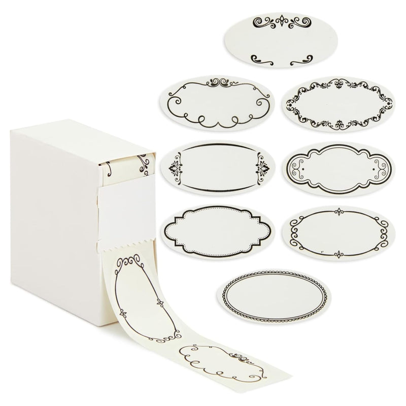 Juvale 300 Piece Dissolvable Labels for Food Storage Containers and Mason Jars, Stickers in 8 Designs for Labeling Kitchen and Pantry Canning Jar
