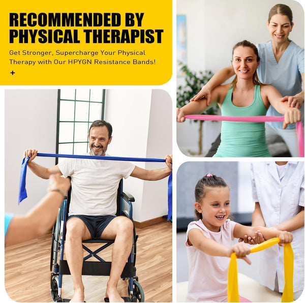 Resistance Bands, Exercise Bands, Physical Therapy Bands for Strength Training, Yoga, Pilates, Stretch Elastic Band with Different Strengths,