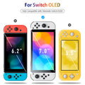[4 Pack] Daydayup Tempered Glass Screen Protector Compatible with Nintendo Switch OLED Model 2021 - with [Alignment Frame] Transparent HD Clear