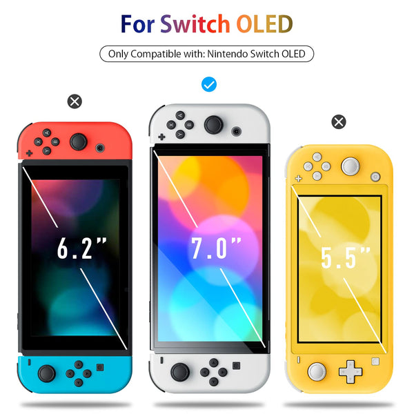 [4 Pack] Daydayup Tempered Glass Screen Protector Compatible with Nintendo Switch OLED Model 2021 - with [Alignment Frame] Transparent HD Clear
