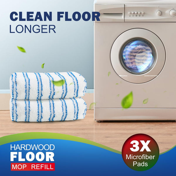 Matthew Microfiber Mop Refills Compatible with Hardwood Floor 'N More, Mop Head Replacement Reusable for Large Surface Compatible with Shmop and