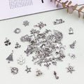 JIALEEY Christmas Charms, Whole Bulk Lots Christmas Charm Mixed Tibetan Silver Metal Pendants DIY for Jewelry Making Crafting and Christmas