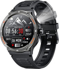 Smartwatch Men Fitness Tracker Watch: Smart Watches 1.53" round Touchscreen 3ATM Waterproof LED Flashlight Bluetooth Call Heart Rate Blood