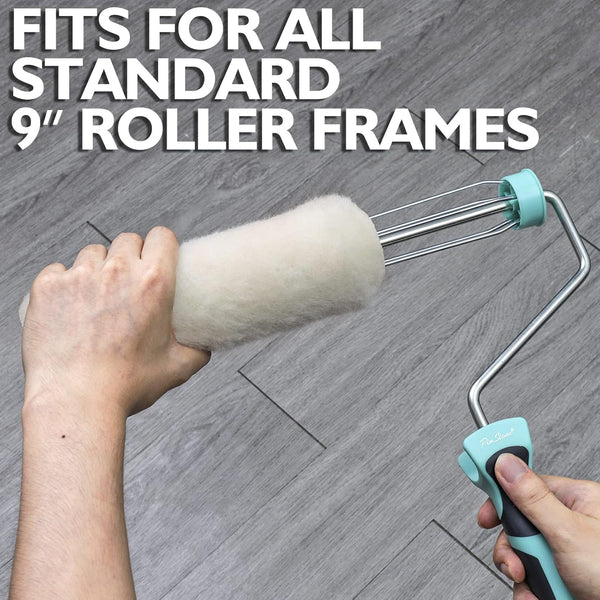 6Pcs Paint Roller Covers 9 Inch X 3/4" Nap, High Capacity Lambswool Roller Covers for Paint Rollers, Naps for Paint Roller Brush, House Painting