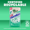 Mentos Pure Fresh Sugar-Free Chewing Gum with Xylitol, Spearmint, in a Recyclable 90% Paperboard Bottle, 80 Piece, Pack of 4 Bottles