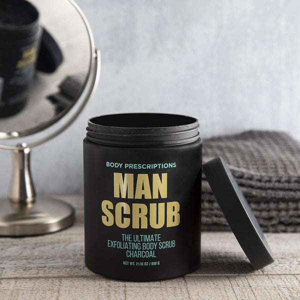 Body Prescriptions MenâS Exfoliating Body Scrub â Ultimate Skin Cleansing Wash in Jar with Twist-Top Lid, for All Skin Types, 21 Ounce (Pack of