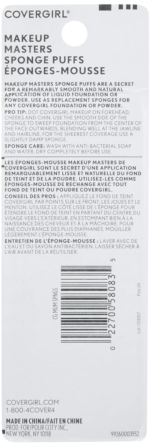 COVERGIRL Makeup Masters Sponge Puffs, 3 Count (Packaging May Vary)