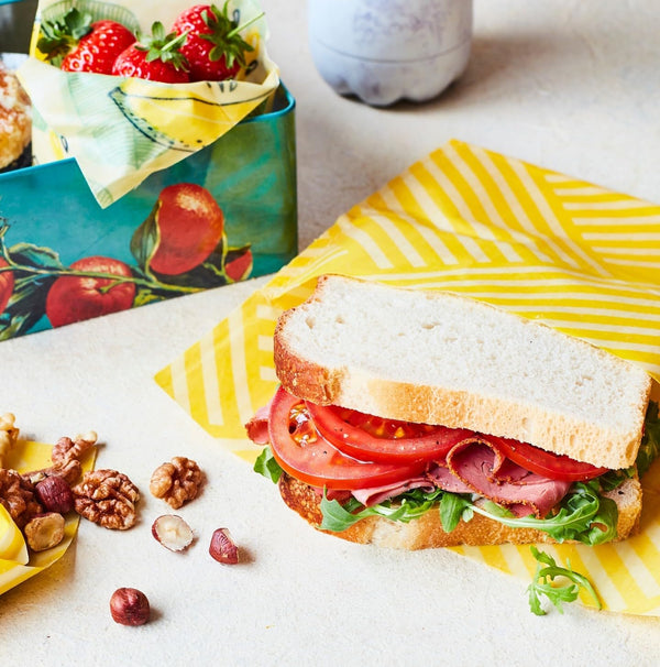 Waxwrap Beeswax Wraps for Food, Organic Cotton Food Bags - Sustainable Plastic Bag Alternative, Reusable Snack Bags, Bees Wax Wraps Reusable Food