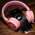 Noot Products Kids Headphones K11 Foldable Stereo Tangle-Free 5Ft Long Cord 3.5Mm Jack Plug in Wired On-Ear Headset for