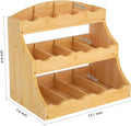 Bamboo Tea Bag Organizer, 3 Tier Vertical Tea Organizer, Tea Holder for Kitchen Island, Coffee Shop or Office, Tea Storage with 12 Adjustable