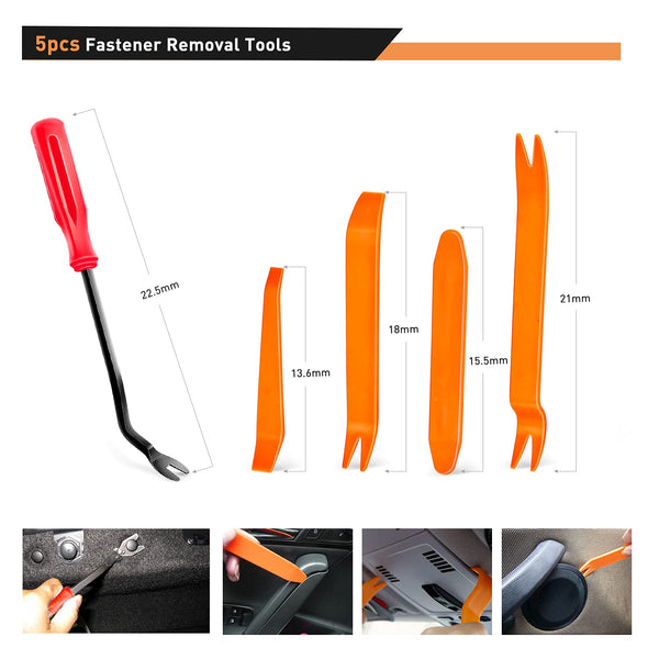 GOOACC 725Pcs Car Push Retainer Clips & Auto Fasteners Assortment -23 Most Popular Sizes Nylon Bumper Fender Rivets with 10 Cable Ties and