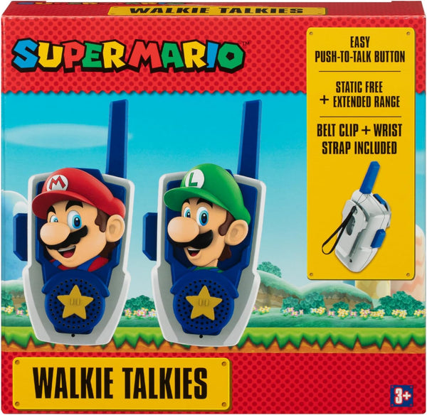 Super Mario Bros Walkie Talkies Kids Toys, Long Range, Two Way Static Free Handheld Radios, Designed for Indoor or Outdoor Games for Kids Aged 3