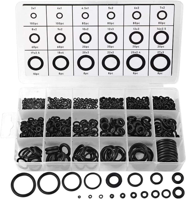 Hongway 770Pcs Rubber O Ring Assortment Kits 18 Sizes Sealing NBR Gasket Washers for Car Auto Vehicle Repair, Professional Plumbing, Air or Gas