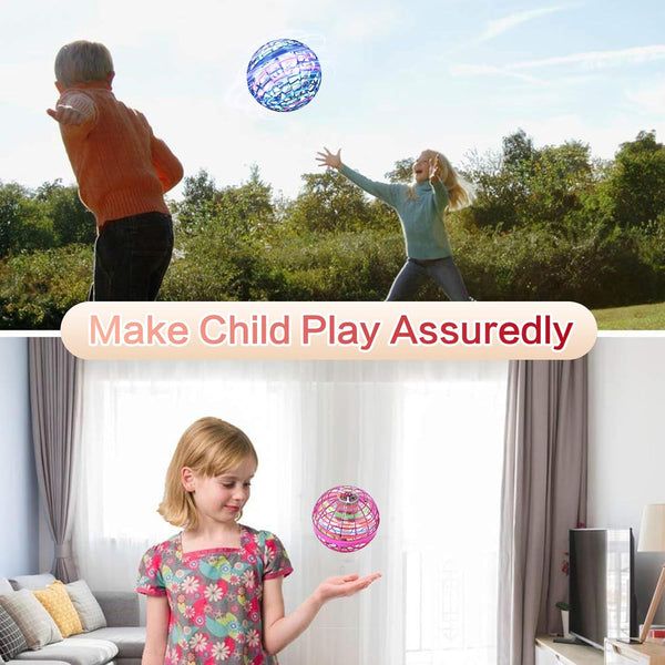 Flying Orb Ball Toy - 2024 Upgraded Magic Flying Orb Toy with LED Light 360Â°Rotating, Boomerang Flying Ball Toys Indoor Outdoor Fun Games, for
