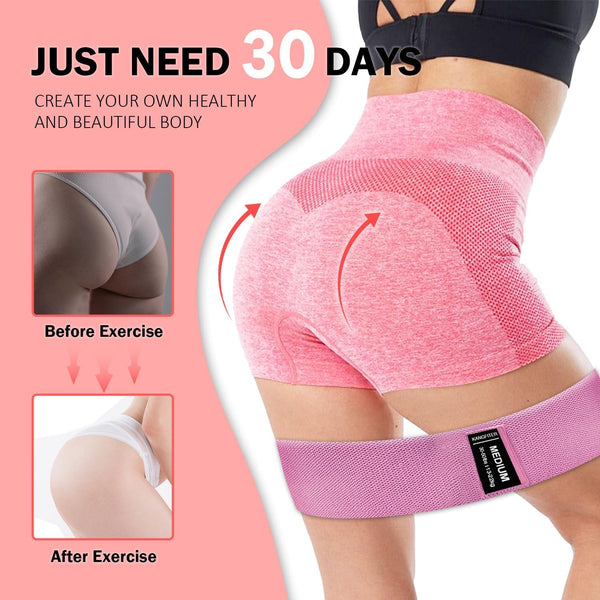 Large Fabric Resistance Bands for Working Out, Loop Exercise Bands for Booty Leg, Butt, Glutes, Stretch Workout Bands for Women & Men, Hip Elastic