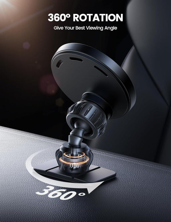 Lamicall 15W for Magsafe Car Mount Charger - [3-In-1 Upgraded Intelligent Chip] 360Â° Wireless Car Phone Holder Charger Vent Dashboard Magnetic