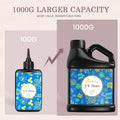 Bsrezn 1000G UV Resin Hard, Crystal Clear Solar Activated UV Glue for Jewelry Making (1000G)