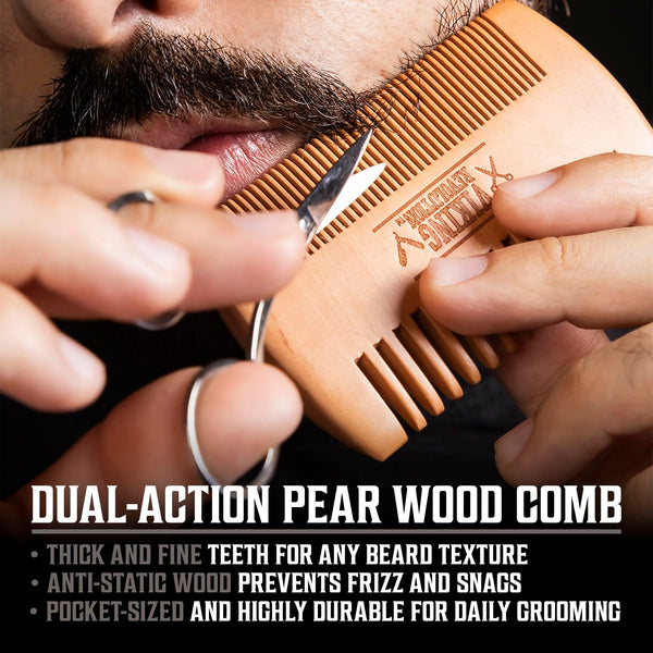 Viking Revolution Beard Care Kit for Men - Kit Includes 100% Boar Beard Brush, Wooden Comb, Beard Balm, Beard Oil, Beard & Mustache Scissors in a