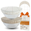 Nectar & Nest Reusable Bowl Covers for Bread Proofing (2 Lg) - Beeswax Bowl Covers Reusable, 100% Organic Cotton, Elastic Cover for Sourdough,