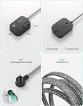 Cruise Ship Essentials - Mifaso Power Strip with USB, Mountable Flat Plug Power Strip with 3 Outlets 4 USB Ports(Smart 3.1A), 5Ft Braided