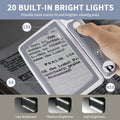 Magnifying Glass with Light, 5X 10X 45X Rechargeable Magnifier with 20 LED Light, 3 Modes Folding Lighted Magnifying Glass Handheld for Seniors