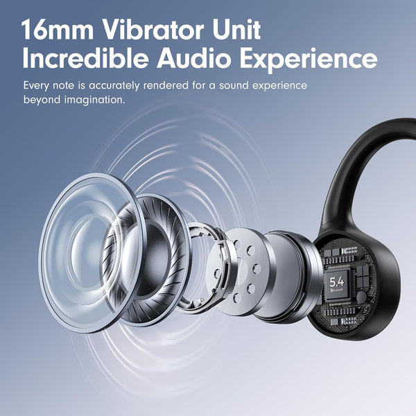 Bone Conduction Headphones,Open Ear Headphones Bluetooth5.4 with Mic,Wireless Headphones 10H Playtime, Waterproof Sport Headphone Suitable for