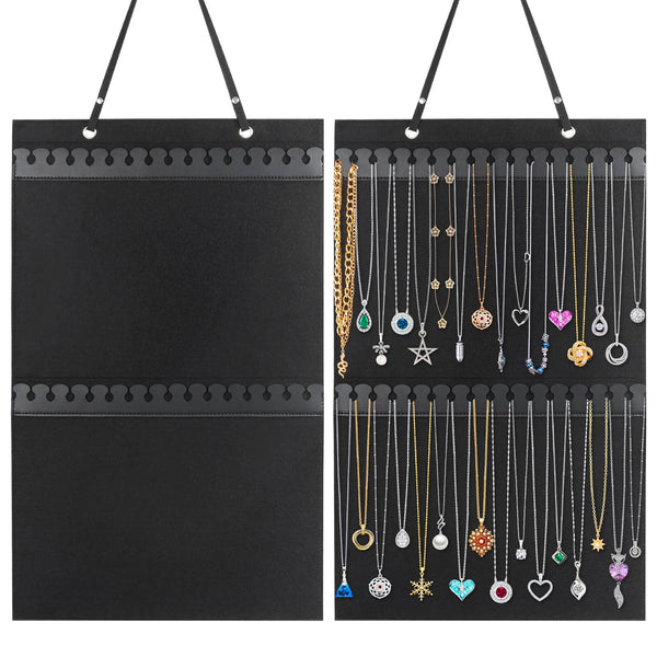 Caffox Hanging Necklaces Holder, Large Jewelry Organizer for Necklaces, Bracelets, and Ankles, Necklaces Display Storage Hanger for Wall, Closet