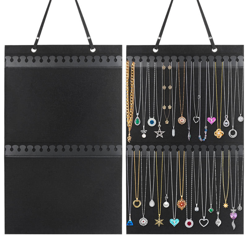 Caffox Hanging Necklaces Holder, Large Jewelry Organizer for Necklaces, Bracelets, and Ankles, Necklaces Display Storage Hanger for Wall, Closet