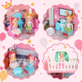 Doll House, Dream Dollhouse for Girls Pretend-Play DIY Dollhouse Kit - 4-Story 11 Rooms Playhouse with 4 Dolls Toy Figures, Furniture and