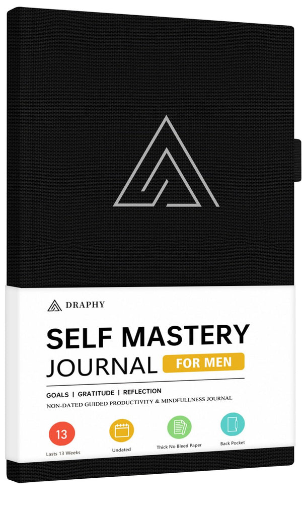 Self-Mastery Journal for Men - Gratitude and Productivity Journal for More Happiness, Positivity, Growth, Mindfulness, Self Care and Reflection -