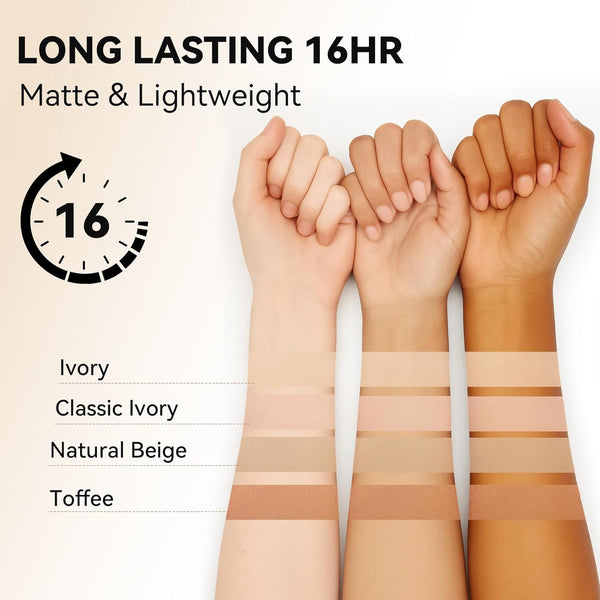 FV Waterproof Foundation, Medium Coverage, Oil-Free & Long Lasting, Lightweight, Matte Foundation for Oily/Normal Skin, Transfer Proof Liquid