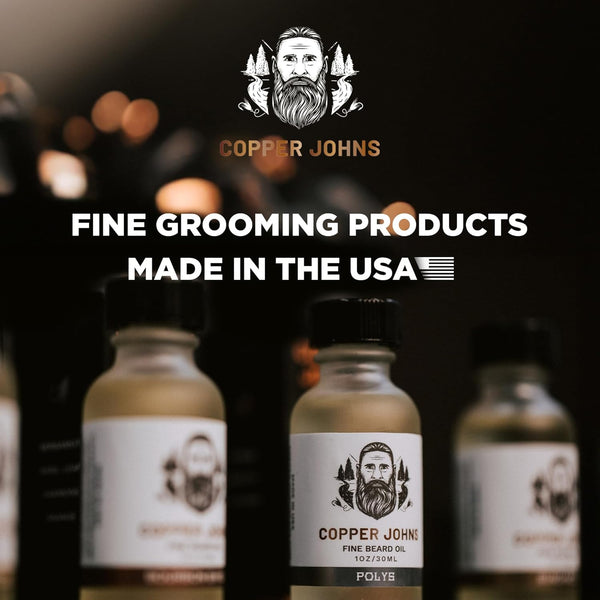 Copper Johns Beard Oil for Men Growth, Castor & Jojoba Oil with Sea Minerals, Increases Softness & Control for Fuller-Looking Beard, Mens Beard