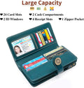 SENDEFN Wallets for Women Leather Credit Card Holder with RFID Blocking Large Capacity Wristlet