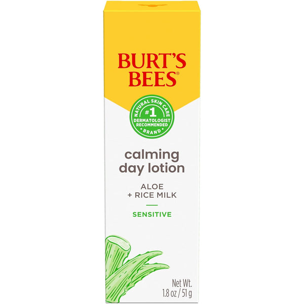 Burt'S Bees Calming Day Face Lotion with Aloe and Rice Milk, Soothing Face Lotion for Sensitive Skin, 98.9 Percent Natural Origin Skin Care, 1.8