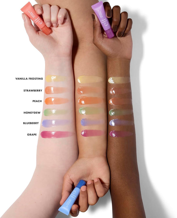 E.L.F. Squeeze Me Lip Balm, Moisturizing Lip Balm for a Sheer Tint of Color, Infused with Hyaluronic Acid, Vegan & Cruelty-Free, Strawberry