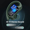 Wireless Earbuds, 90H Playtime Bluetooth Headphones, over Ear Buds with LED Display, Stereo Bass Earphones, Wireless Charging Case, IPX7