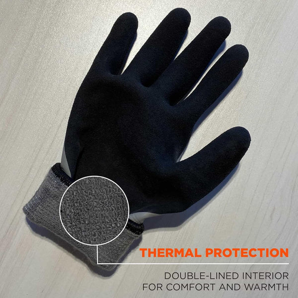 Ergodyne Proflex 7501 Coated Waterproof Winter Work Gloves Gray, Medium, 1 Pair