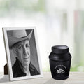 Medium Urn for Ashes Adult Male with Motorcycle, 5.7 Inch Black Decorative Medium Size Urns for Human Ashes Adult Male/Dad/Men/Son