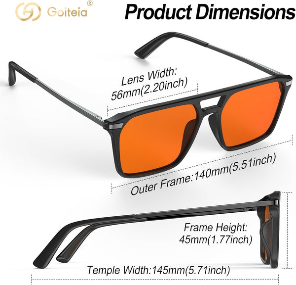 Goiteia Blue Light Blocking Glasses-Orange/Pink/Red Blue Light Glasses for Men Women, Easier Sleep and Migraine Relief