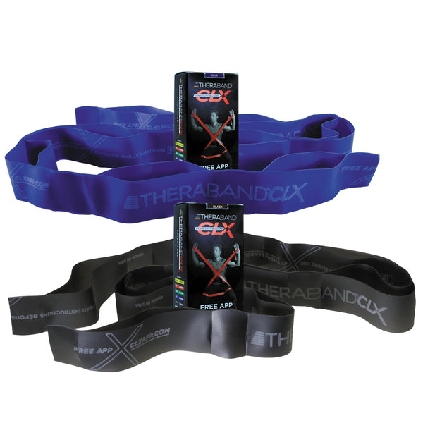 THERABAND CLX Resistance Band with Loops, 2 Pack Fitness Band for Home Exercise and Workouts, Portable Workout, Functionality for Athletes, 5â