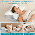 Cervical Pillow for Neck Pain Relief, Ergonomic Neck Pillow for Sleeping Contour Memory Foam Pillows with Cooling Pillowcase, Orthopedic Bed