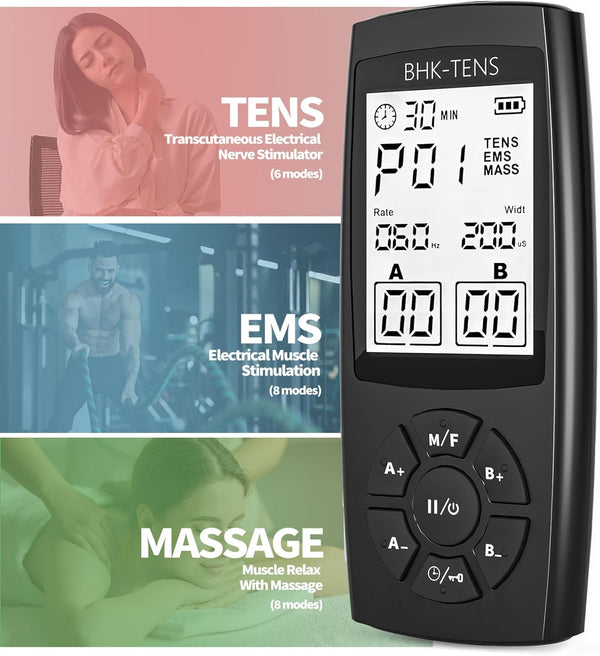 TENS Unit Muscle Stimulator for Pain Relief Therapy, 22 Modes EMS TENS Machine, Electronic Muscle Relaxer for Shoulder Pain Relief, Back Pain,